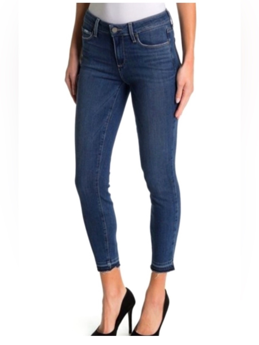 Paige Women’s size 29 Verdugo Crop Colly Wash Raw Hem Skinny Stretch Jeans